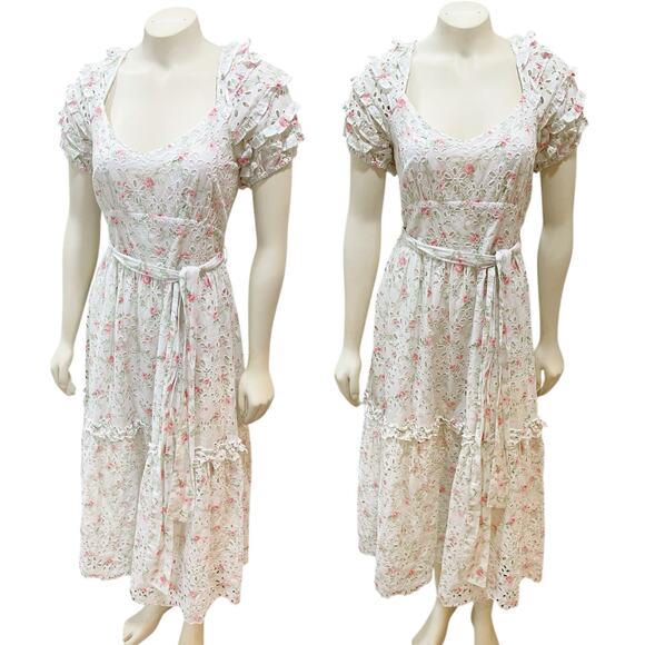 LoveShackFancy Dresses & Skirts - LOVESHACKFANCY  X Target Clementine White Eyelet Ruffle Dress Size 10 Cottage